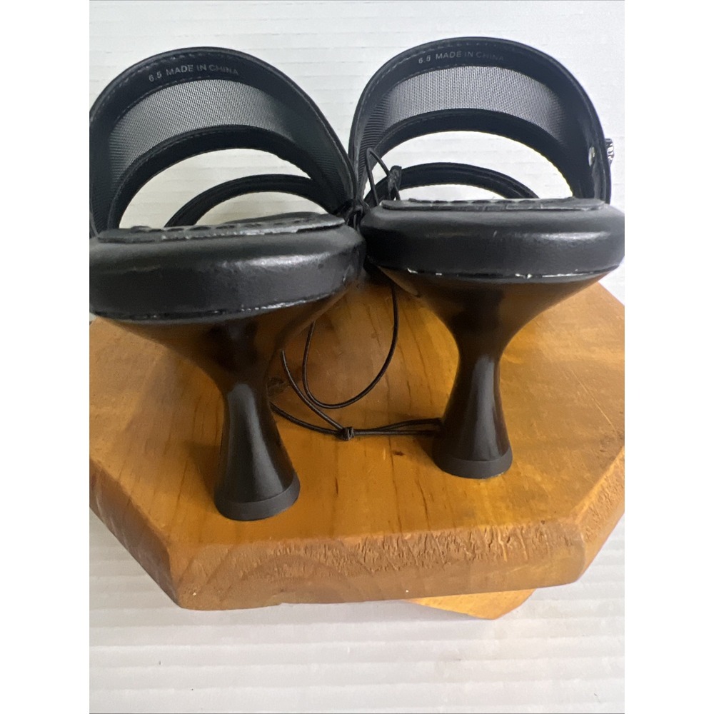 Anne Klein Black strappy open toes heel dressy size 6.5 - Picture 4 of 9